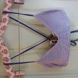 Women's Xhileration Medium bikini top dusty country blue white